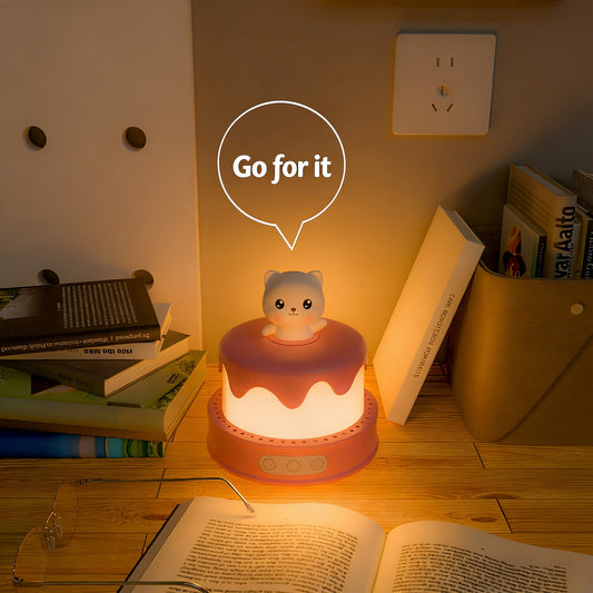Colorful Life D13Birthday Cake Light Rechargeable Music Box Bedroom Bedside Lamp Eye Protection Sleep Companion Atmosphere Light