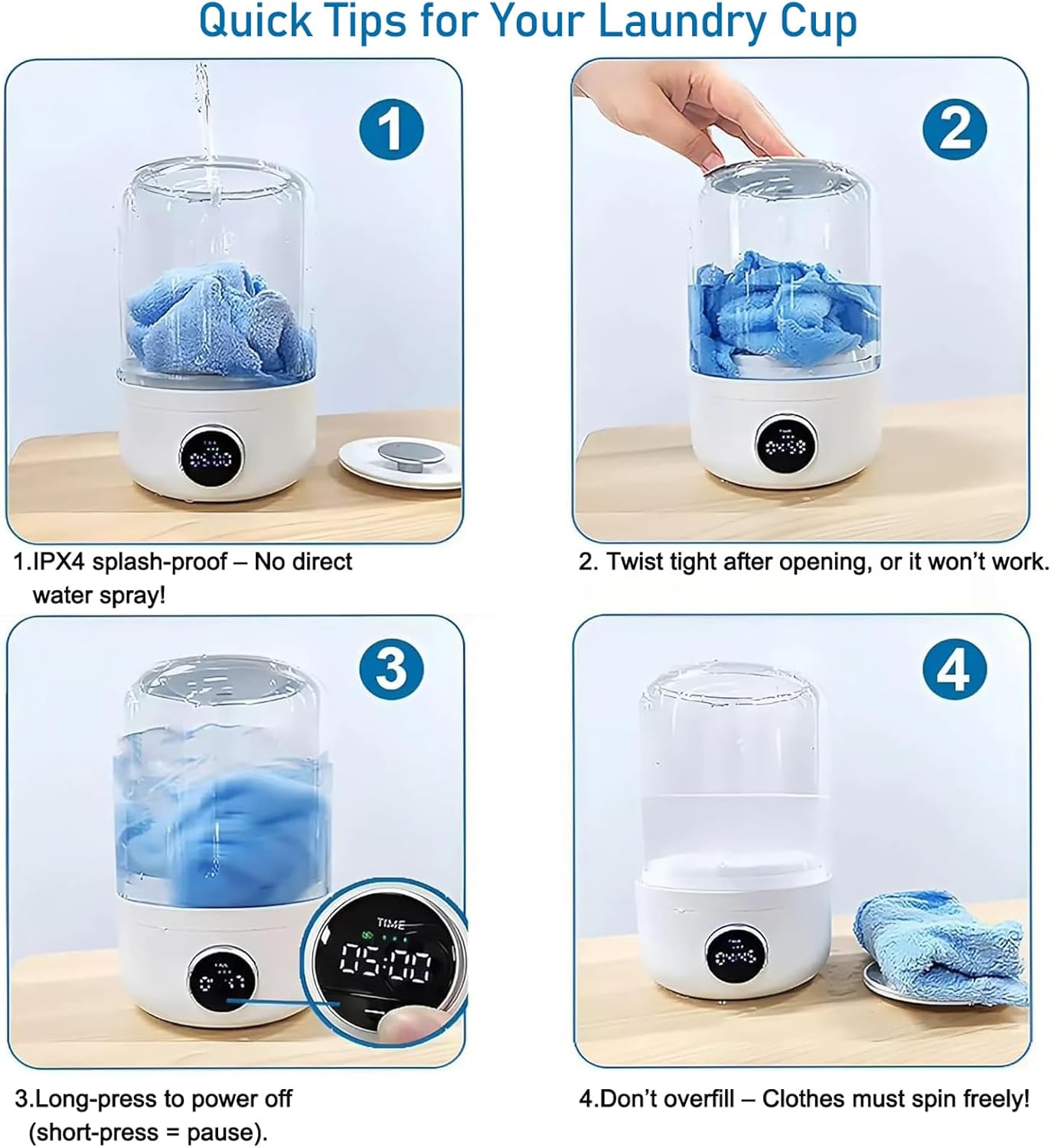 Rechargeable Small Underwear Sock Washer For Travel Home