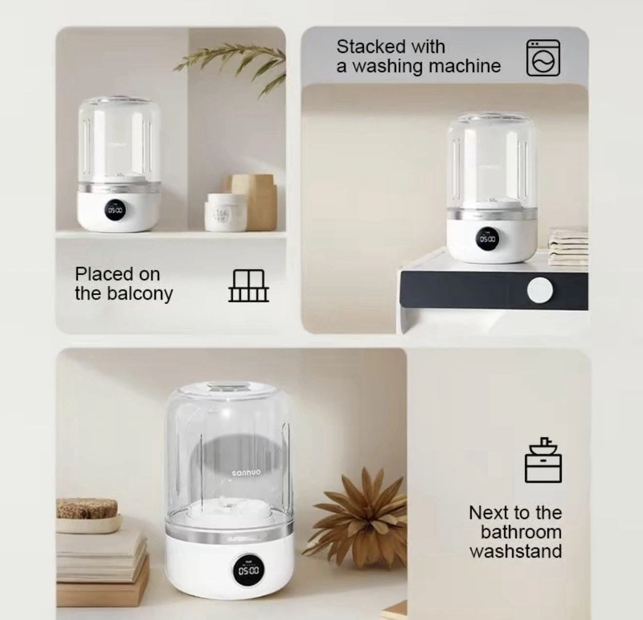 Rechargeable Small Underwear Sock Washer For Travel Home