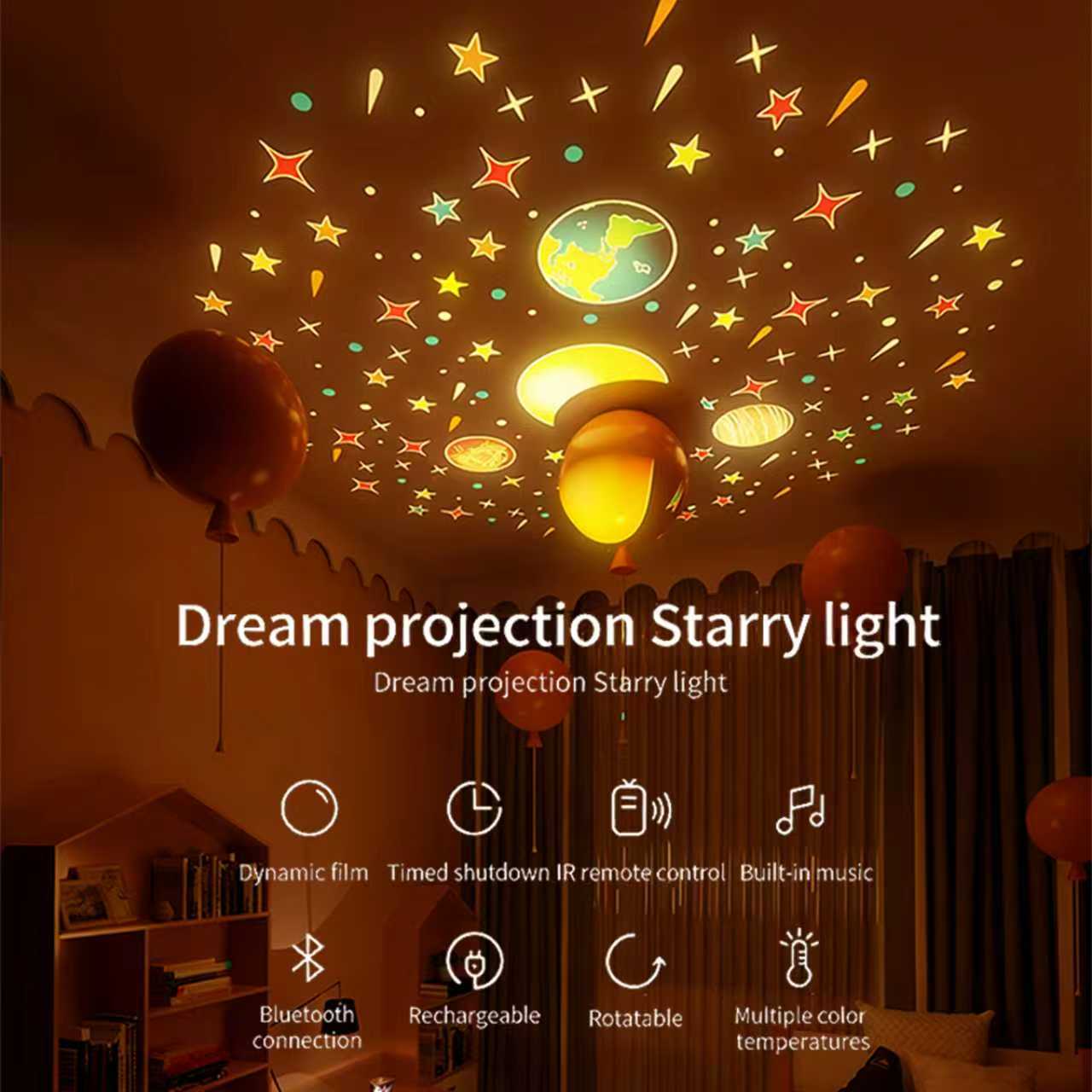 Colorful Life D11Dynamic Projection Lamp360Rotating Romantic Atmosphere Light Colorful Changing Bluetooth Eight-tone Night Light