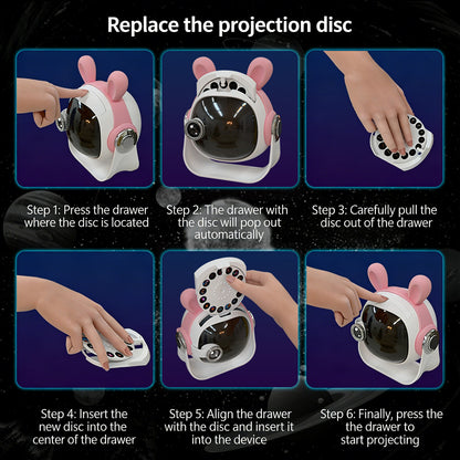 Colorful Life180Cute Rabbit HD Projector Lamp USB Plug-in Starry Sky Light Projection Atmosphere Light Bedroom Night Light