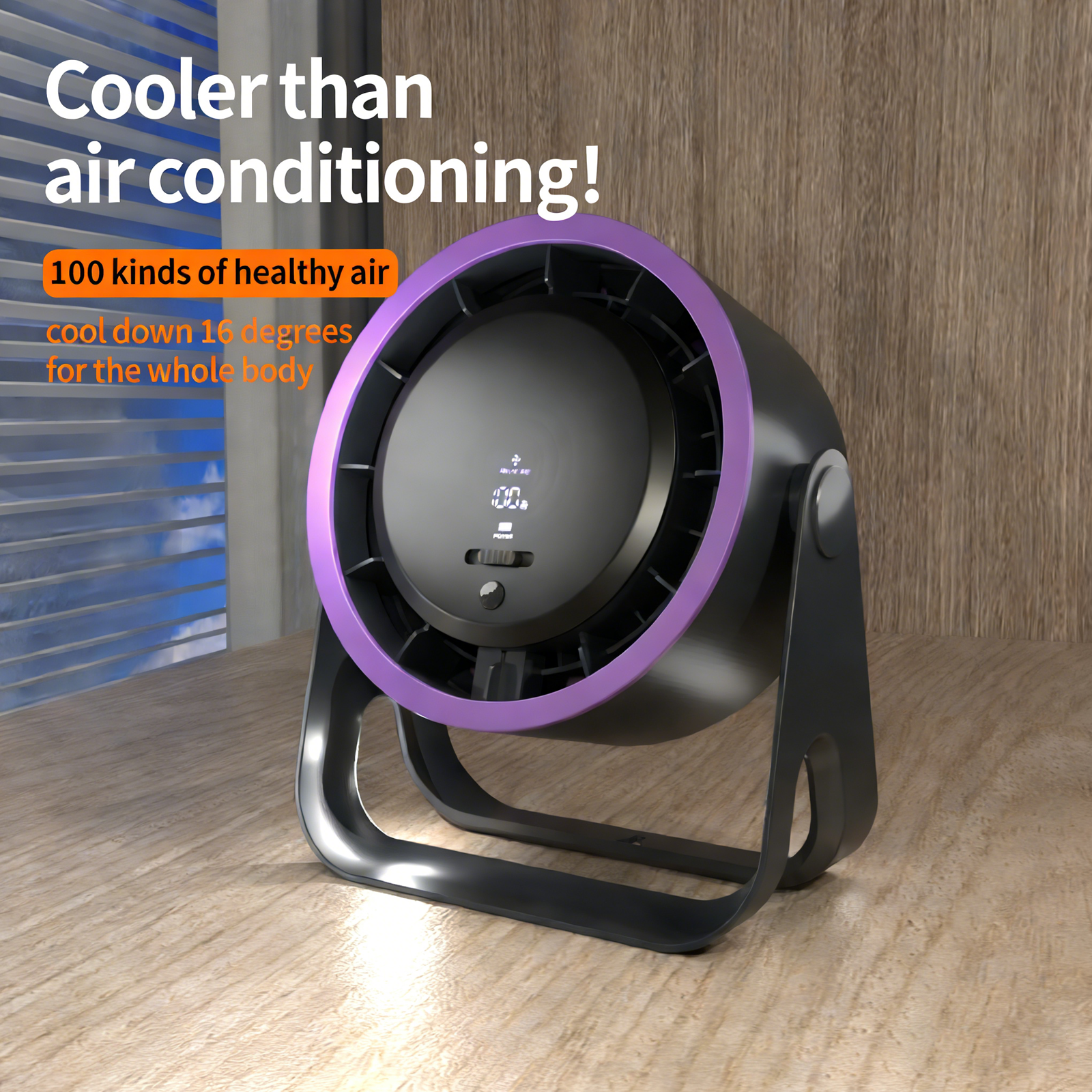 F02Desktop Summer Fan, Small Desk Fan, USB Rechargeable Fan for Office and Dormitory, Ultra-Quiet Small Fan