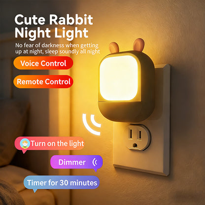 159 Cute Rabbit Night Light Energy-Saving Warm Light Living Room Desk Bedroom Bedside Lamp Makeup Table Essential Small Night Light