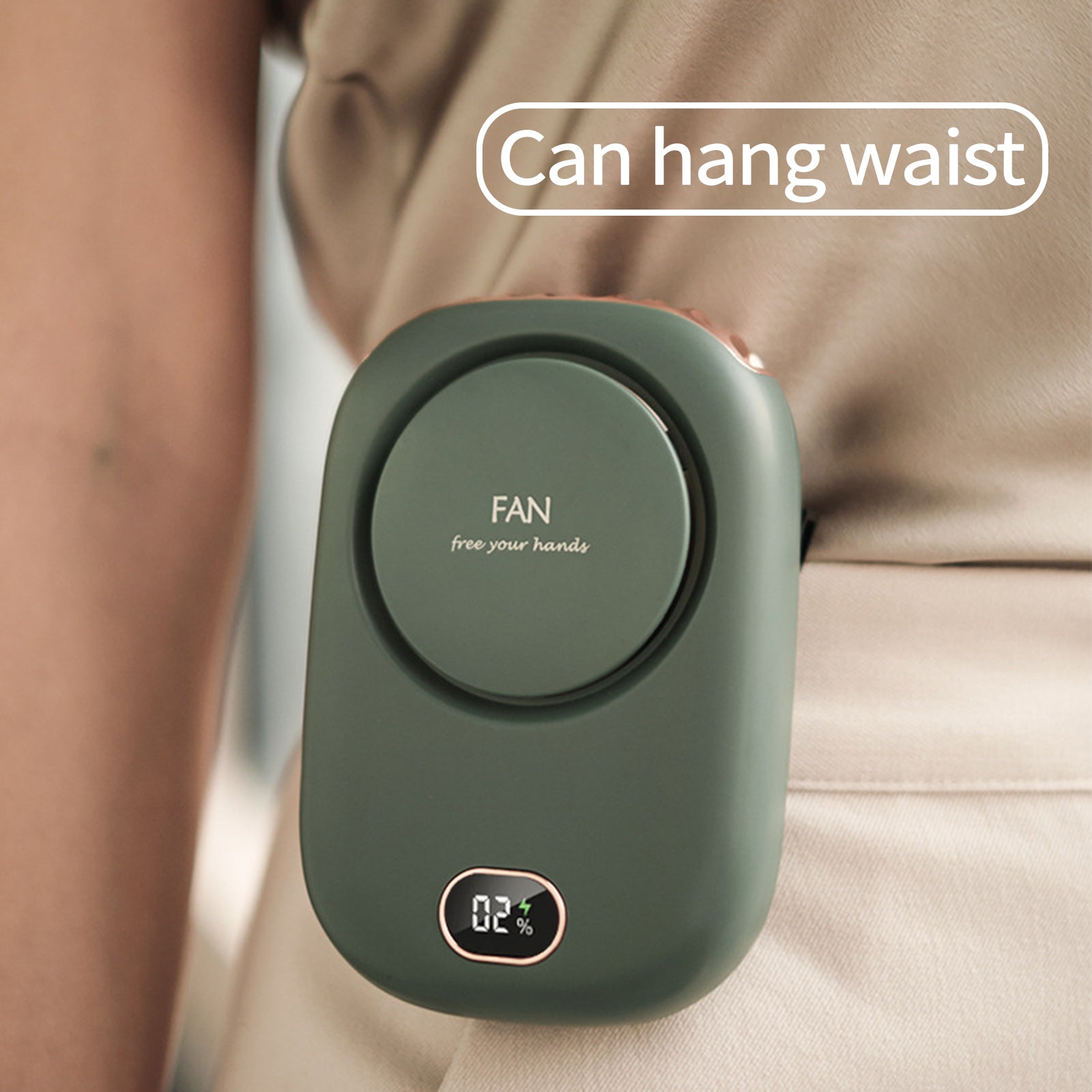 F03Summer hanging neck small fan, portable, 3 adjustable speeds, can be clipped to clothes, ideal for office use