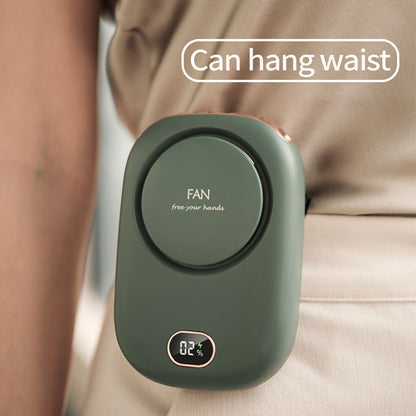 F03Summer hanging neck small fan, portable, 3 adjustable speeds, can be clipped to clothes, ideal for office use
