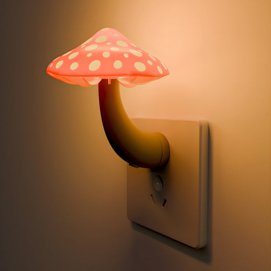 Colorful Life146Red Mushroom Night Light Plug-in Bedside Lamp Smart Atmosphere Light Bedroom Night Light