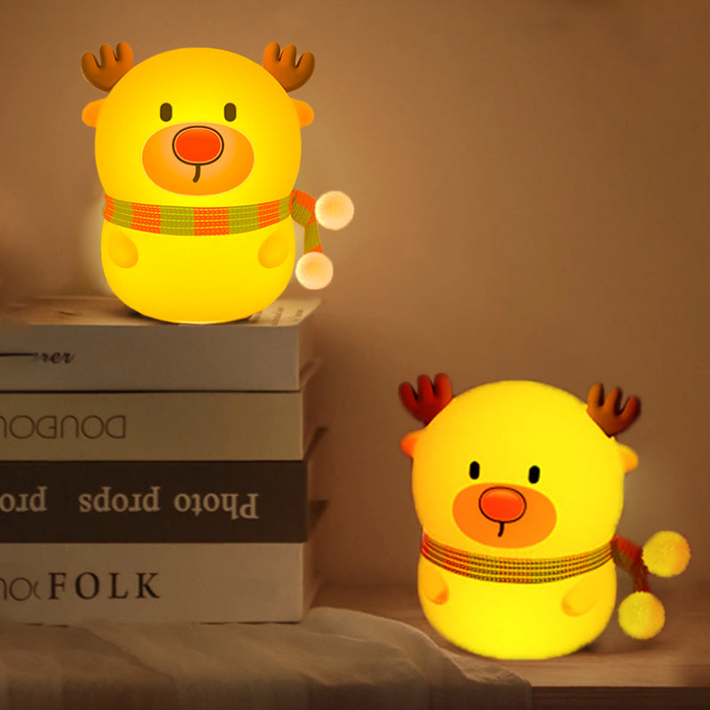 Colorful Life D6Elk Silicone Lamp Pat Lamp Glowing Toy Bedroom Bedside Lamp Internet Celebrity Night Market Night Light