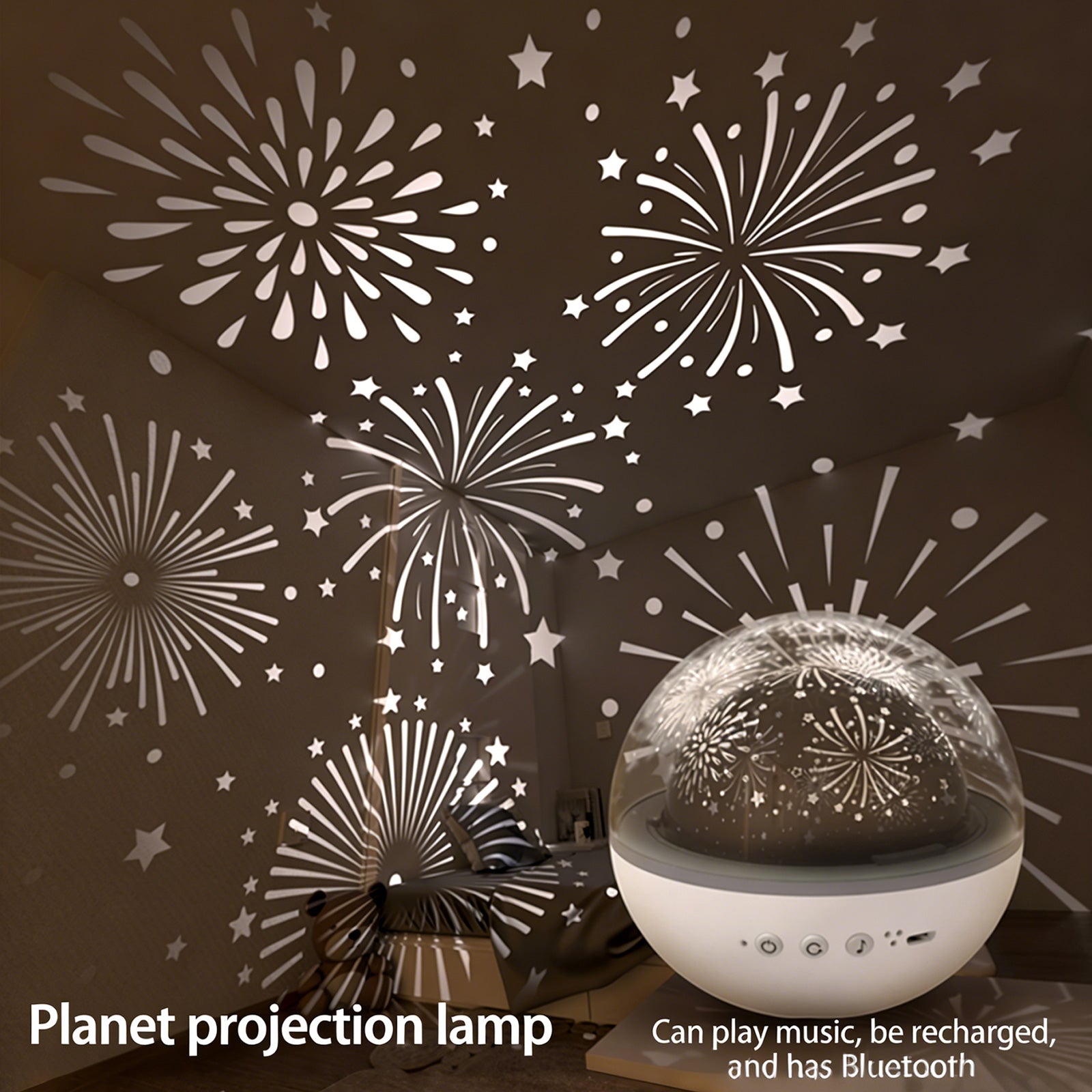 Colorful Life187Starry Sky Projector Lamp Colorful LED Atmosphere Light Classmate Gift Starry Sky Music Box Night Light