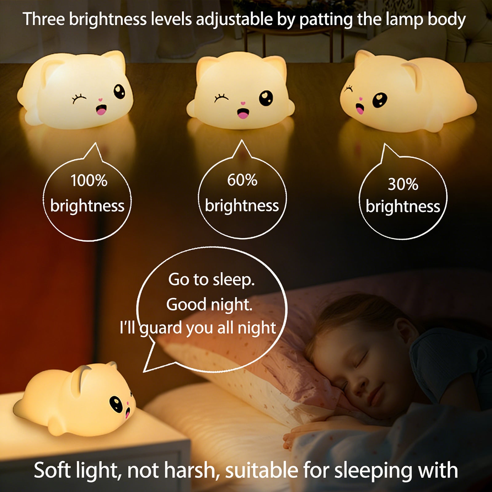 Colorful Life118Paw Cat Silicone Lamp Pat Lamp Bedroom Bedside Atmosphere Lamp Sleep Companion Night Light Food Grade Silicone Material