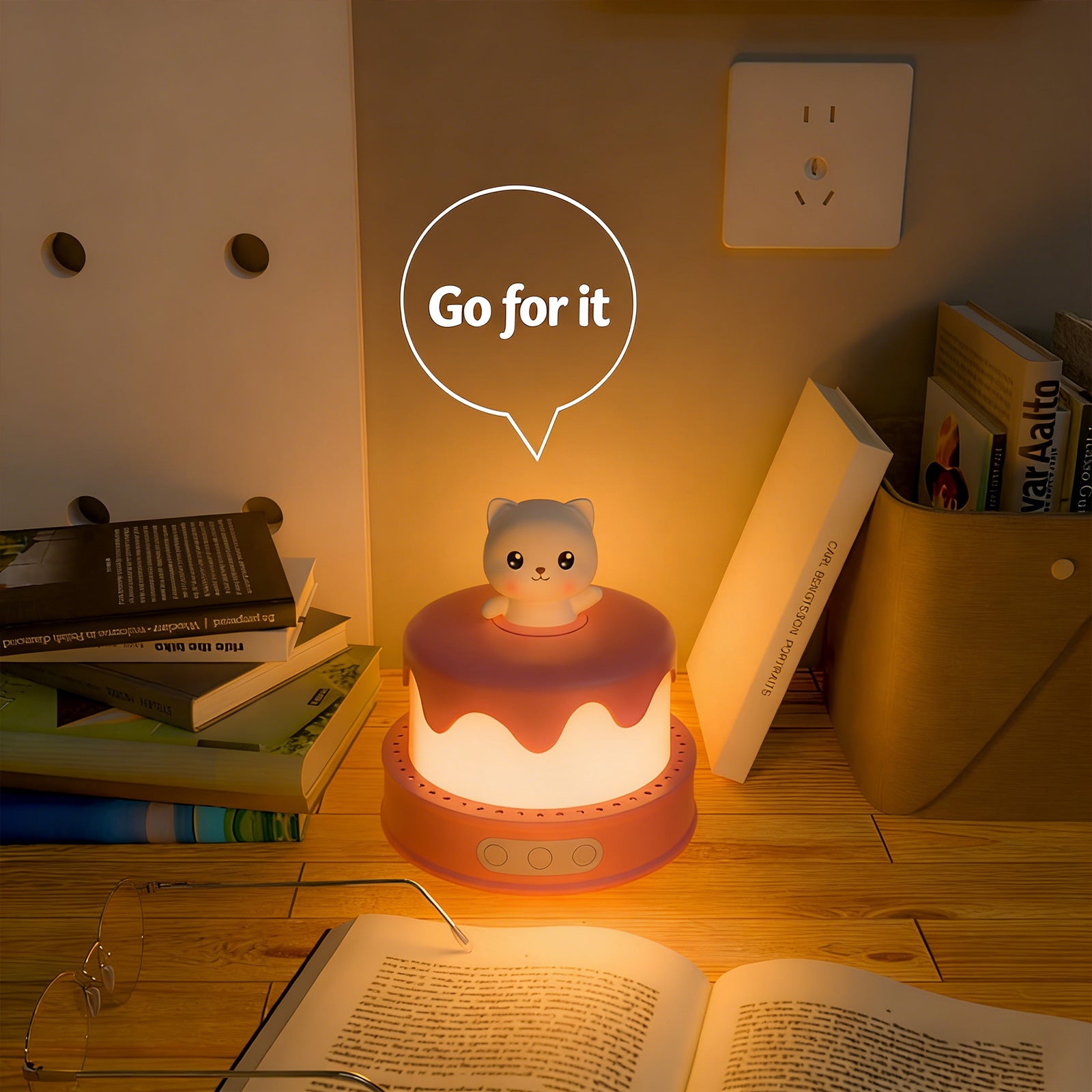 Colorful Life D13Birthday Cake Light Rechargeable Music Box Bedroom Bedside Lamp Eye Protection Sleep Companion Atmosphere Light