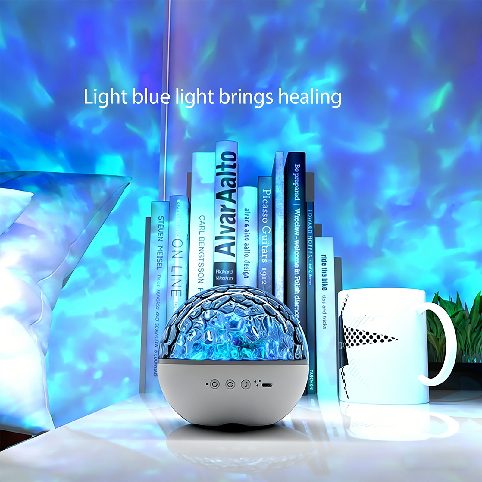 Colorful Life188Water Wave Optical Projection Lamp Starry Sky Atmosphere Lamp Birthday Gift Bedroom Sleep Night Light