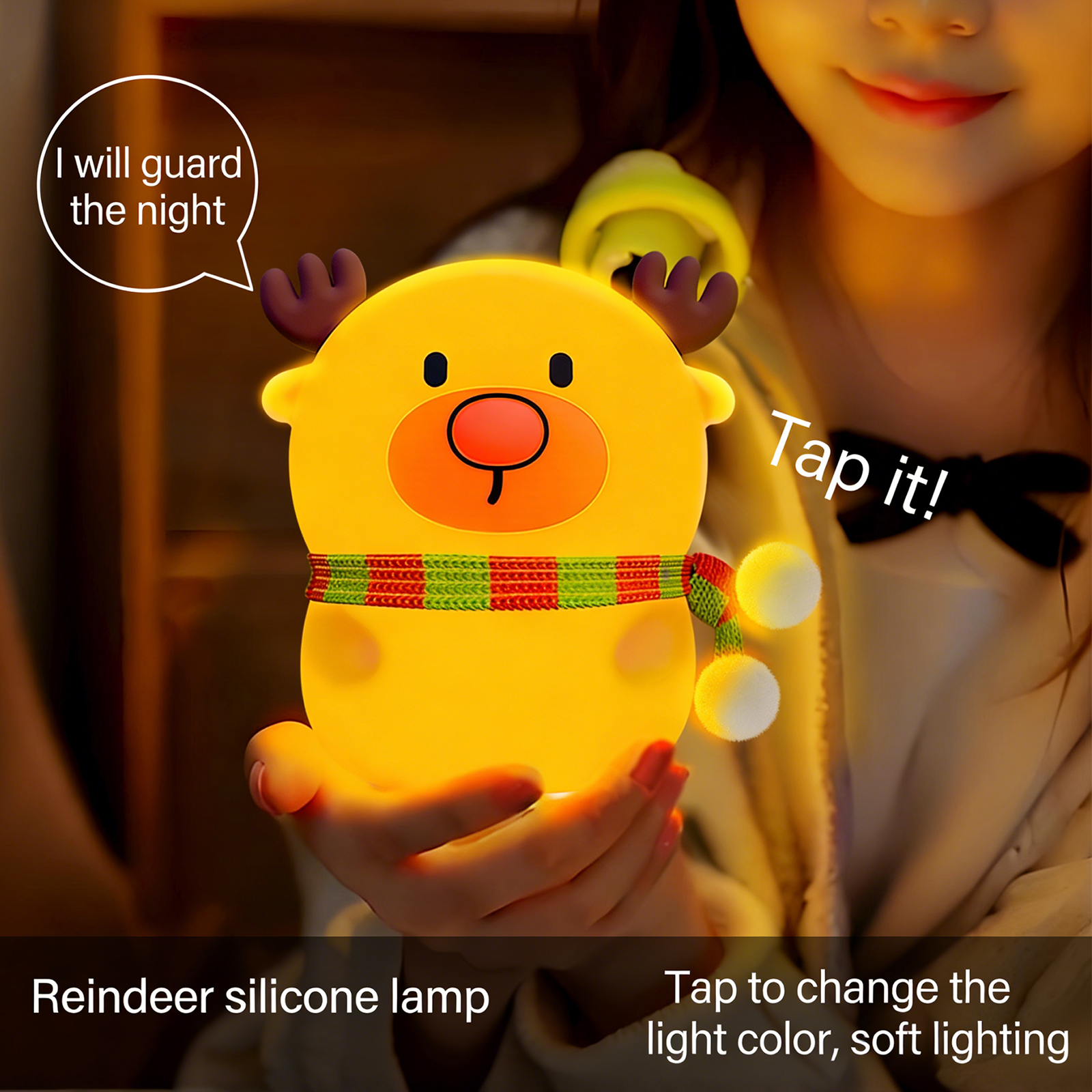 Colorful Life D6Elk Silicone Lamp Pat Lamp Glowing Toy Bedroom Bedside Lamp Internet Celebrity Night Market Night Light