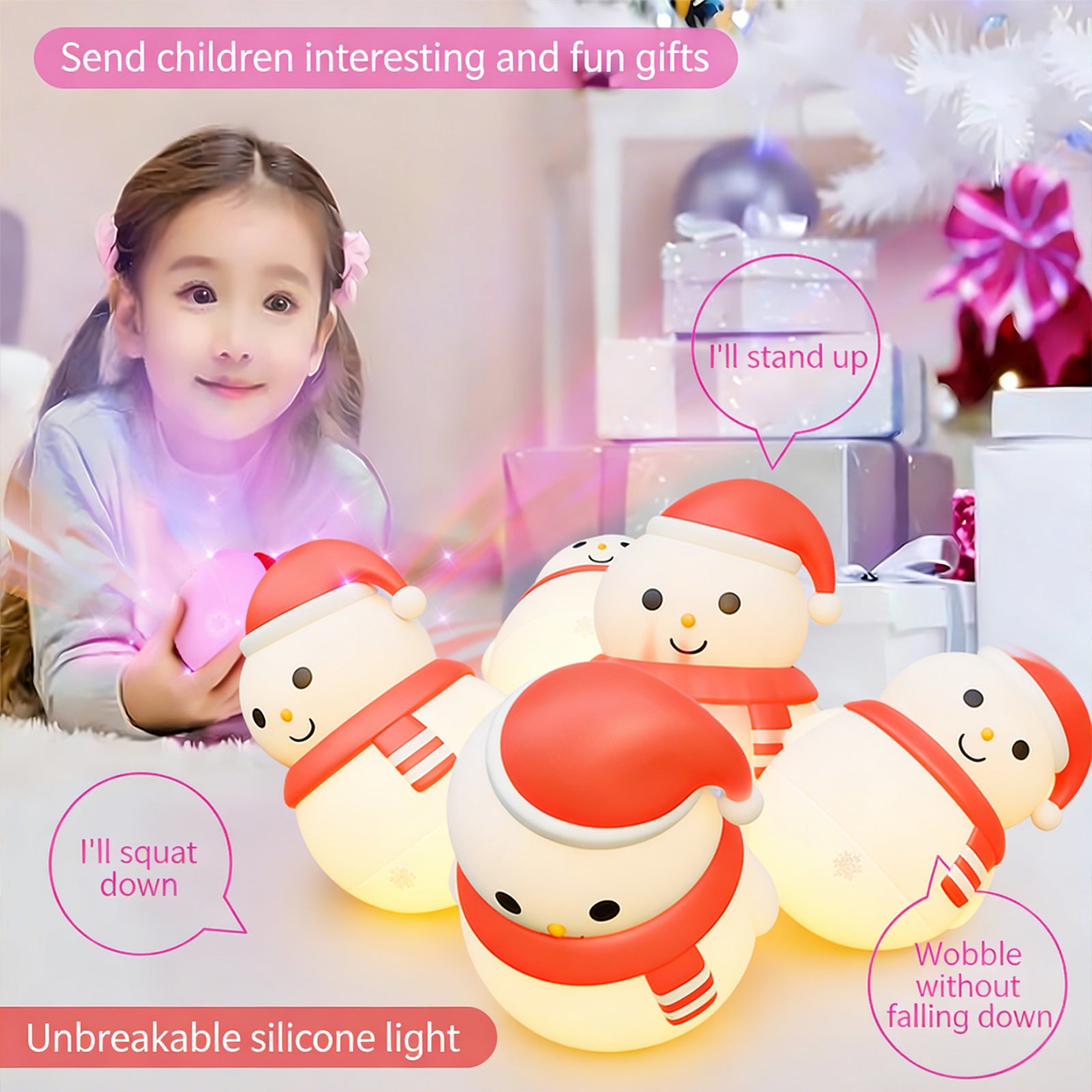 Colorful Life116Cross-Border Snowman Silicone Lamp Bedroom Atmosphere Bedside Lamp Birthday Gift Tumbler Night Light