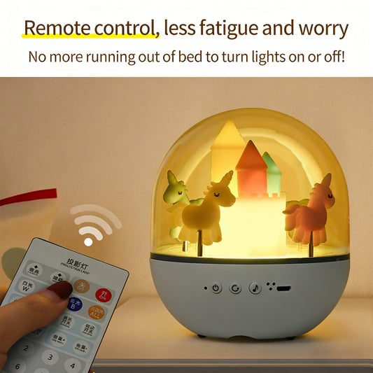 Colorful Life182Carousel Lamp Colorful Lamp Bedside Cartoon Cute Atmosphere Lamp Creative Gift Night Light