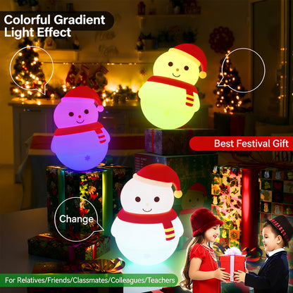 Colorful Life116Cross-Border Snowman Silicone Lamp Bedroom Atmosphere Bedside Lamp Birthday Gift Tumbler Night Light