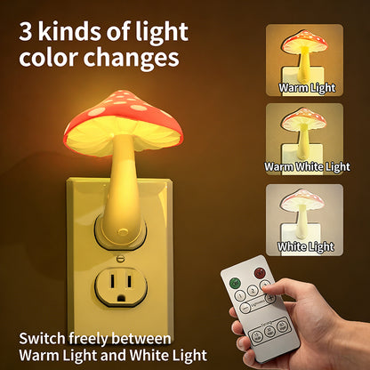 Colorful Life146Red Mushroom Night Light Plug-in Bedside Lamp Smart Atmosphere Light Bedroom Night Light