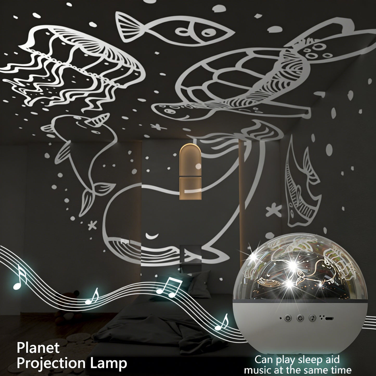 Colorful Life187Starry Sky Projector Lamp Colorful LED Atmosphere Light Classmate Gift Starry Sky Music Box Night Light