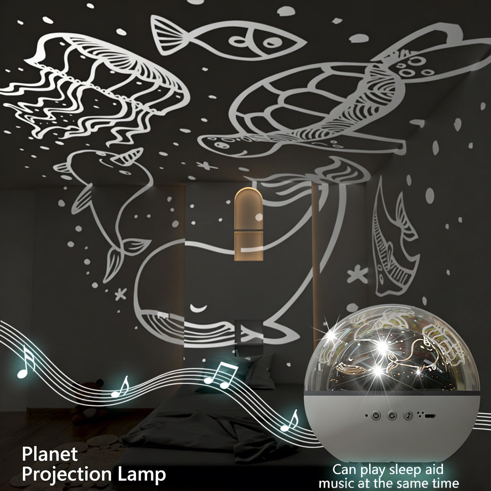 Colorful Life187Starry Sky Projector Lamp Colorful LED Atmosphere Light Classmate Gift Starry Sky Music Box Night Light