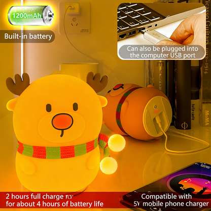 Colorful Life D6Elk Silicone Lamp Pat Lamp Glowing Toy Bedroom Bedside Lamp Internet Celebrity Night Market Night Light