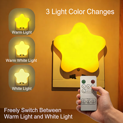 211Little Star Night Light Remote Control LED Bedside Lamp for Dormitory Bedroom Creative Night Light for Breastfeeding and Eye Protection