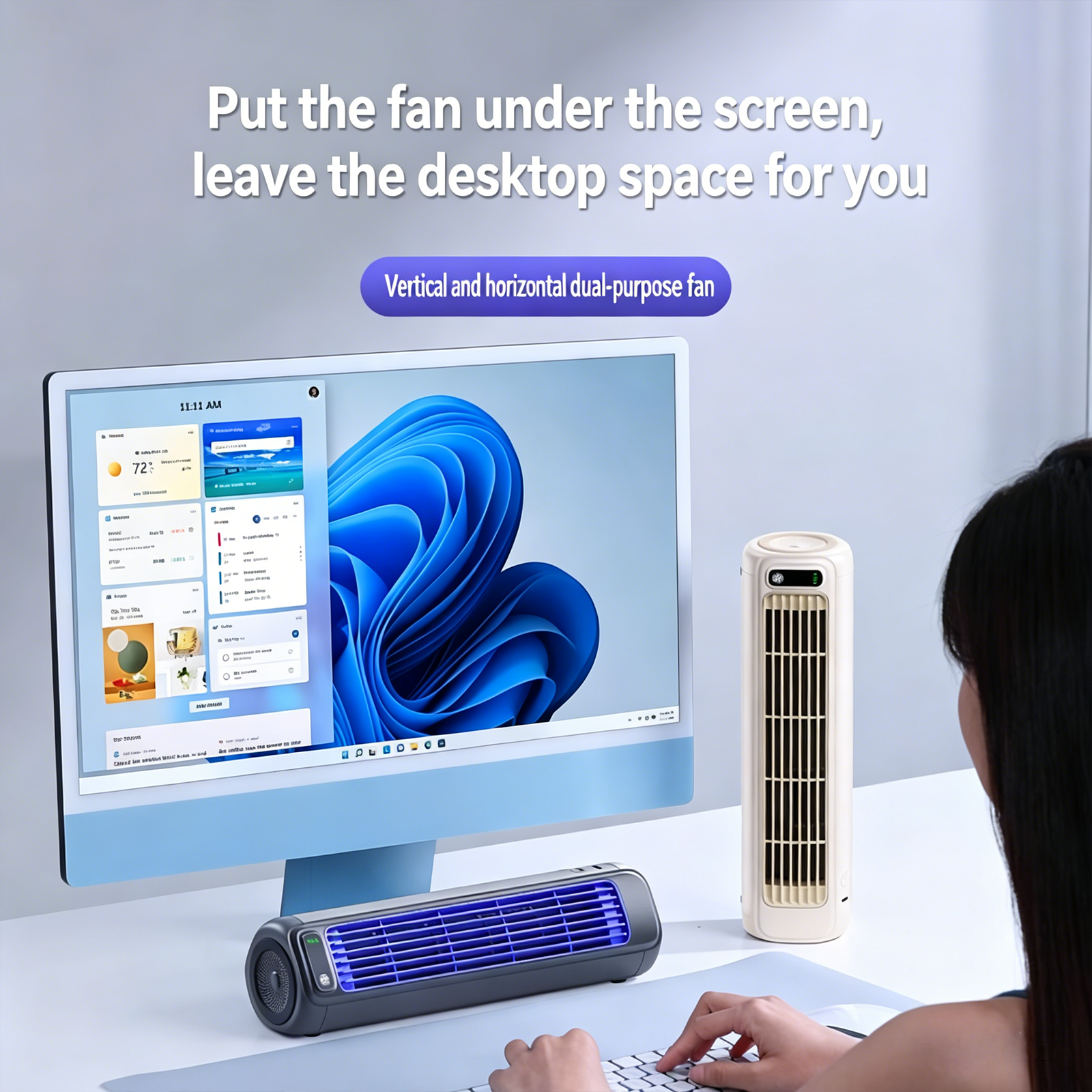F04Refreshing Summer Desktop Small Fan, Ideal Office Companion, USB Charging Port, 3 Adjustable Speeds