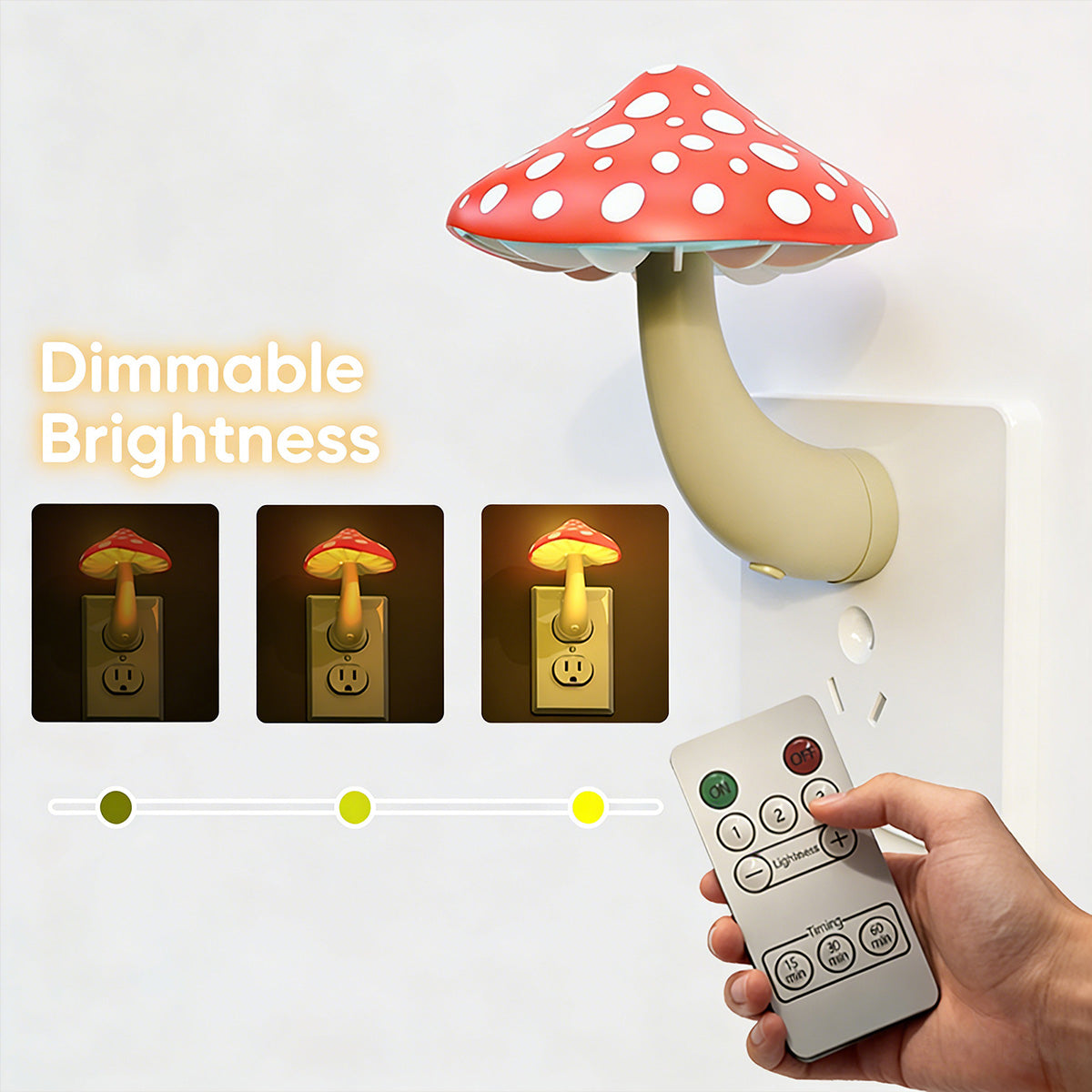Colorful Life146Red Mushroom Night Light Plug-in Bedside Lamp Smart Atmosphere Light Bedroom Night Light