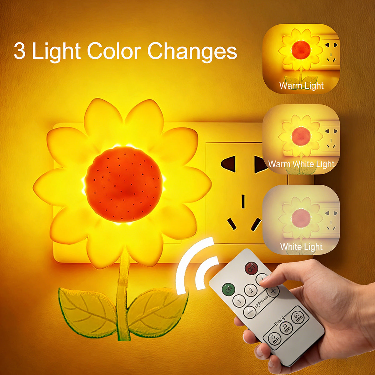 Colorful Life 210 Sunflower Warm Light Night Light, Nursing Light with Voice Control