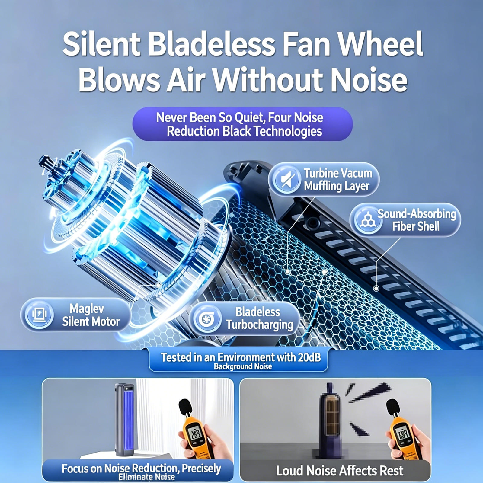 F04Refreshing Summer Desktop Small Fan, Ideal Office Companion, USB Charging Port, 3 Adjustable Speeds