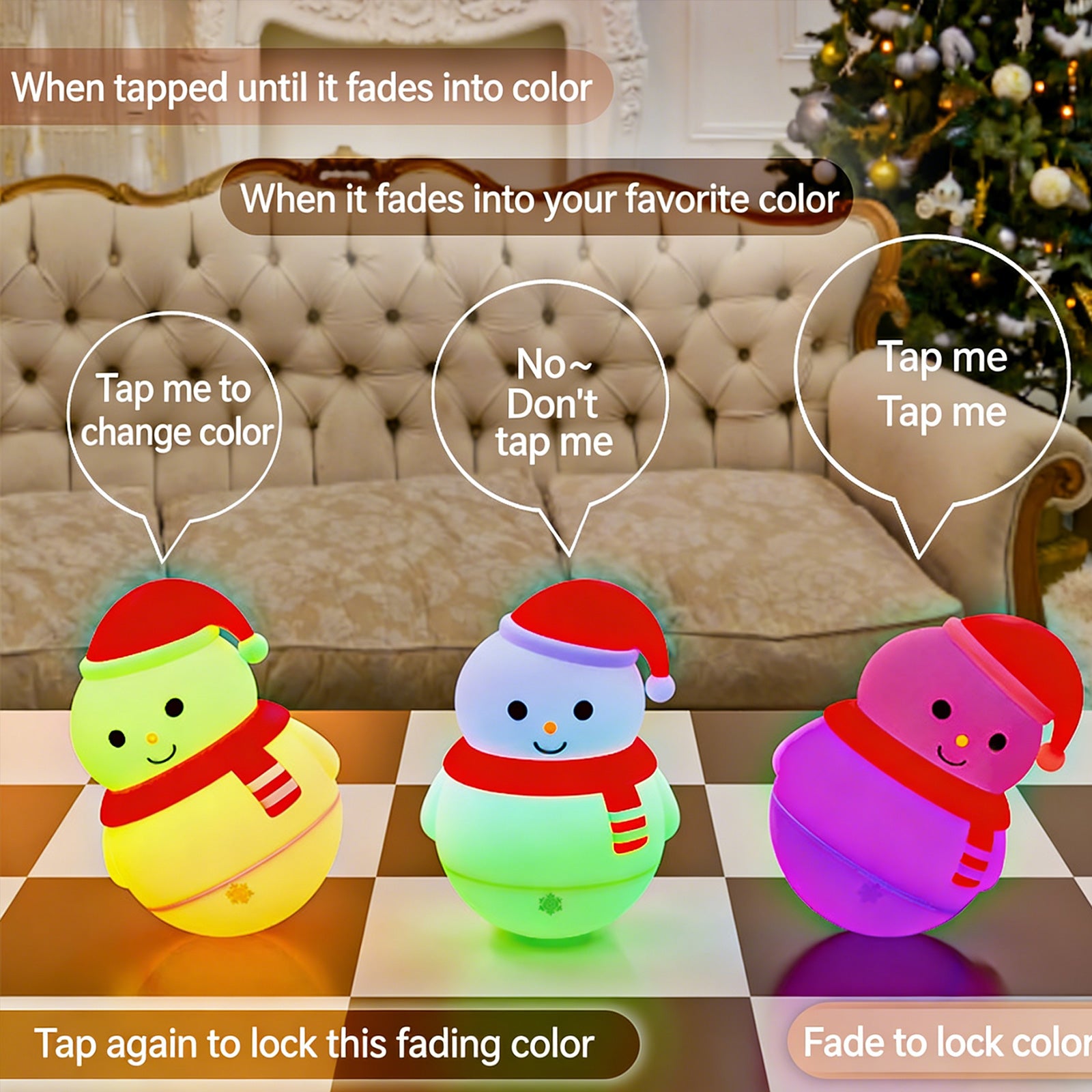 Colorful Life116Cross-Border Snowman Silicone Lamp Bedroom Atmosphere Bedside Lamp Birthday Gift Tumbler Night Light
