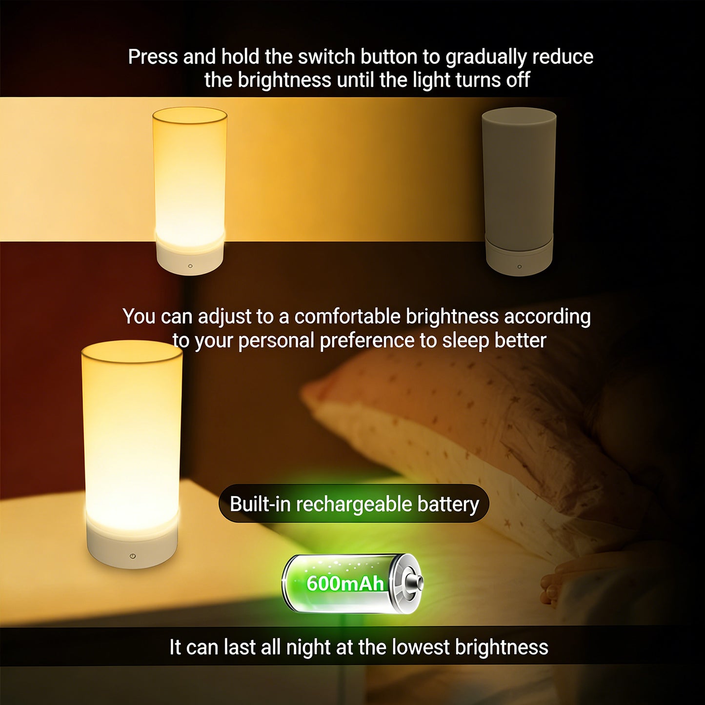Colorful Life D10B Night Light Bedroom Bedside Lamp Birthday Gift Atmosphere Light Sleeping Night Light
