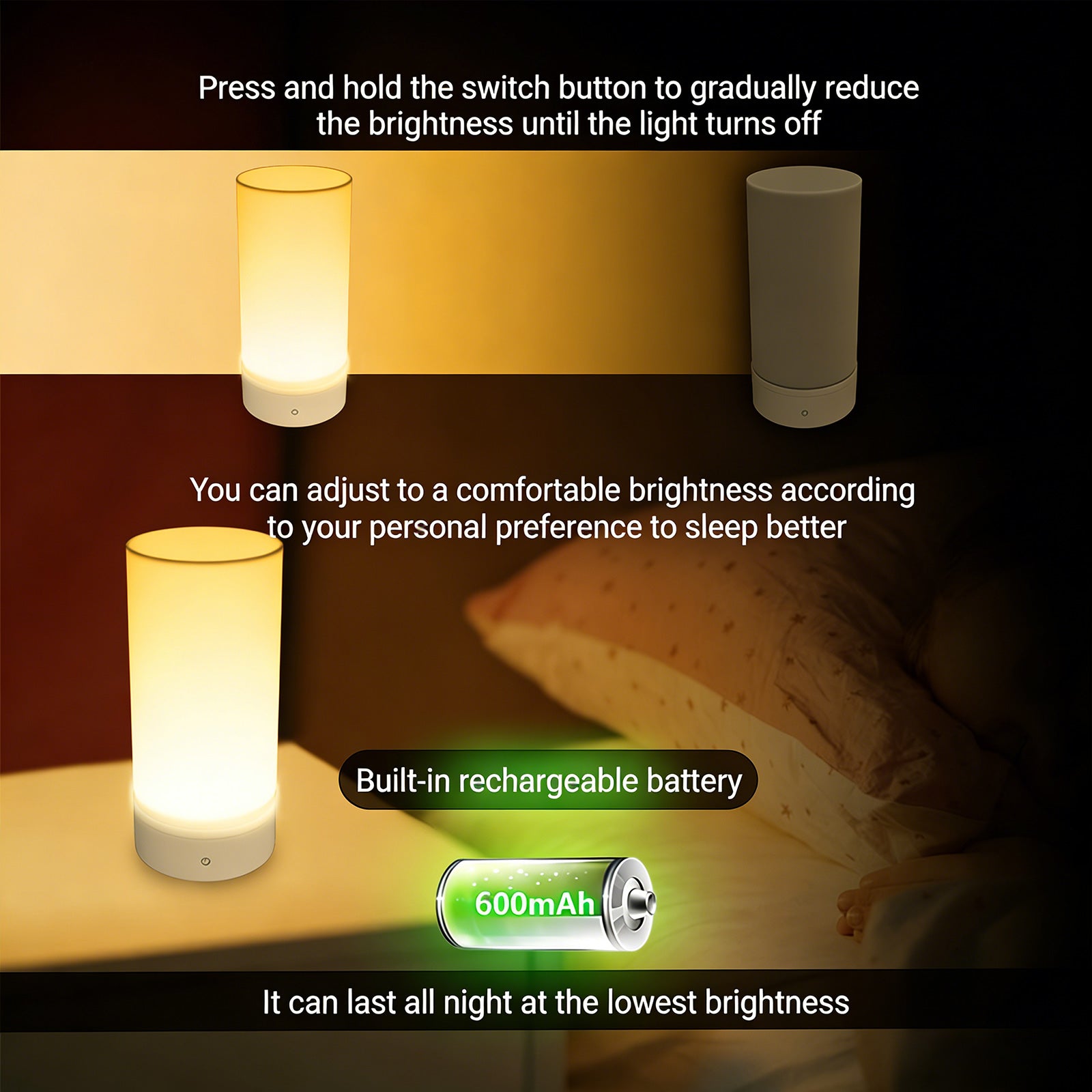 Colorful Life D10B Night Light Bedroom Bedside Lamp Birthday Gift Atmosphere Light Sleeping Night Light