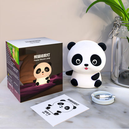 Colorful Life117Panda Silicone Lamp Sleep Bedside Lamp Bedroom Pat Lamp Children's Room Sleep Companion Night Light