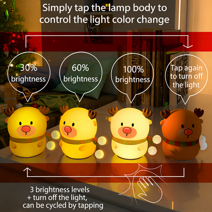Colorful Life D6Elk Silicone Lamp Pat Lamp Glowing Toy Bedroom Bedside Lamp Internet Celebrity Night Market Night Light