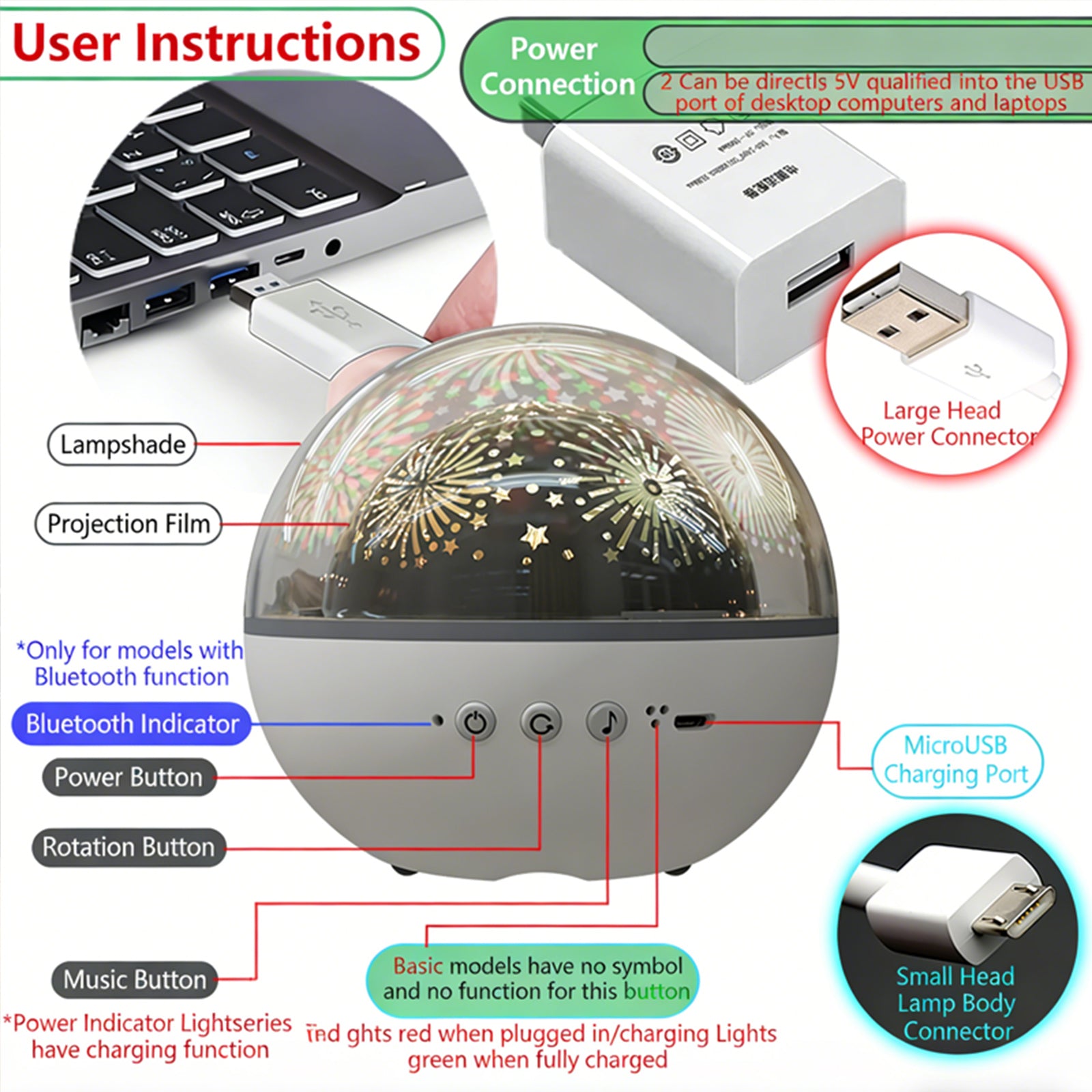 Colorful Life187Starry Sky Projector Lamp Colorful LED Atmosphere Light Classmate Gift Starry Sky Music Box Night Light