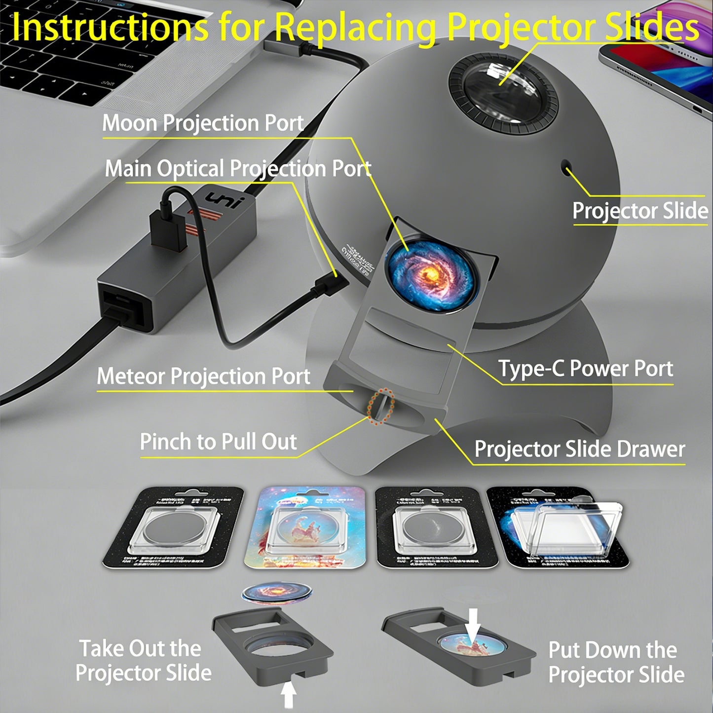 Colorful Life185Planet HD Projector Lamp USB Bluetooth Starry Sky Light Warm Atmosphere Light Bedroom Night Light