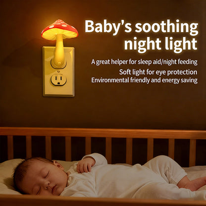 Colorful Life146Red Mushroom Night Light Plug-in Bedside Lamp Smart Atmosphere Light Bedroom Night Light