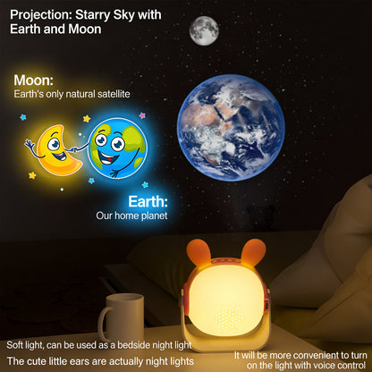 Colorful Life180Cute Rabbit HD Projector Lamp USB Plug-in Starry Sky Light Projection Atmosphere Light Bedroom Night Light