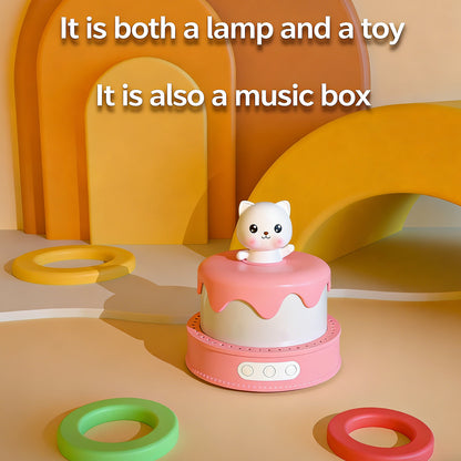 Colorful Life D13Birthday Cake Light Rechargeable Music Box Bedroom Bedside Lamp Eye Protection Sleep Companion Atmosphere Light