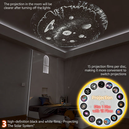 Colorful Life180Cute Rabbit HD Projector Lamp USB Plug-in Starry Sky Light Projection Atmosphere Light Bedroom Night Light
