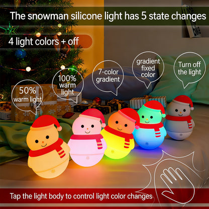 Colorful Life116Cross-Border Snowman Silicone Lamp Bedroom Atmosphere Bedside Lamp Birthday Gift Tumbler Night Light
