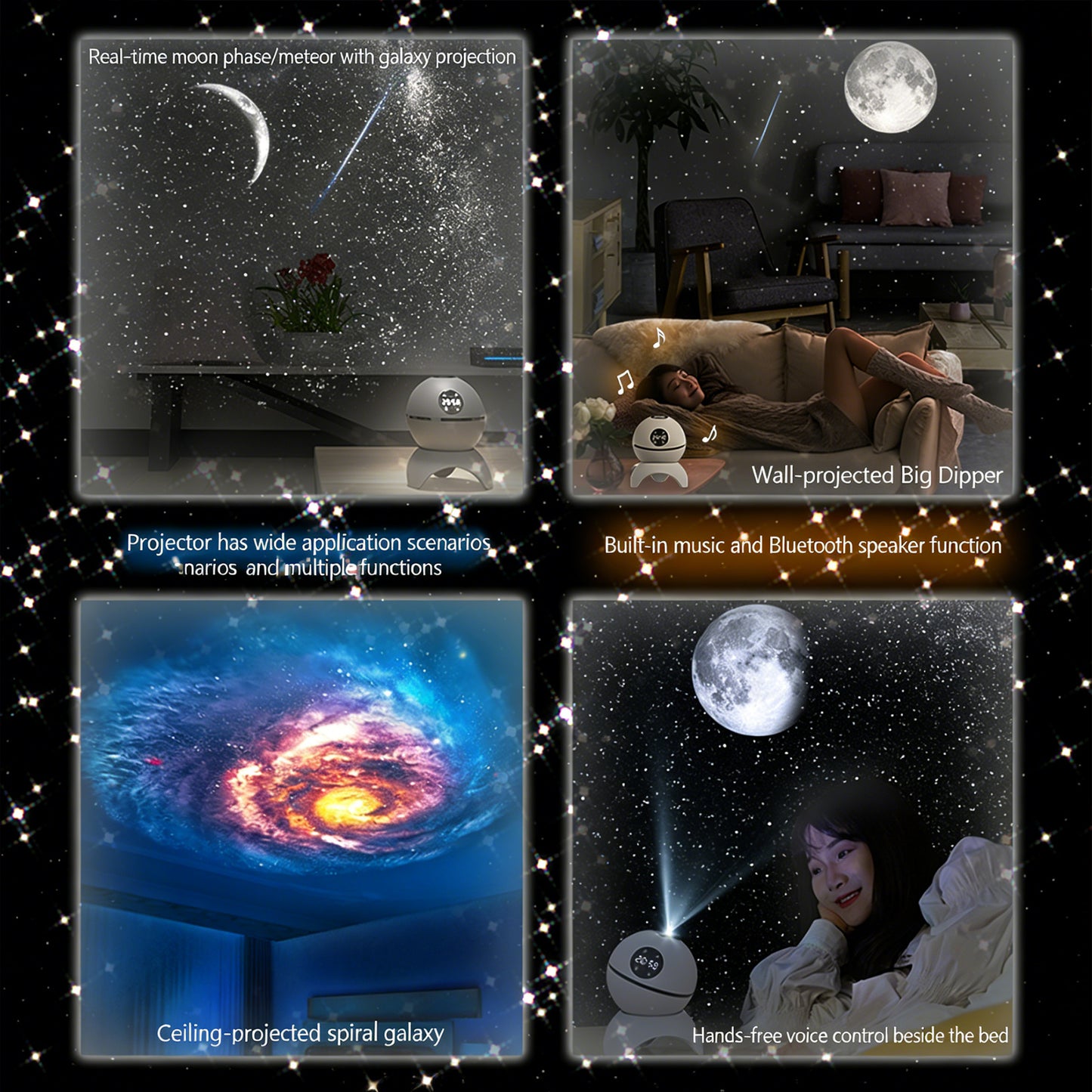 Colorful Life185Planet HD Projector Lamp USB Bluetooth Starry Sky Light Warm Atmosphere Light Bedroom Night Light