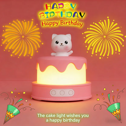 Colorful Life D13Birthday Cake Light Rechargeable Music Box Bedroom Bedside Lamp Eye Protection Sleep Companion Atmosphere Light