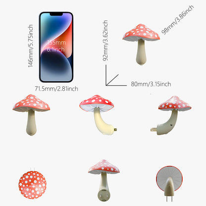 Colorful Life146Red Mushroom Night Light Plug-in Bedside Lamp Smart Atmosphere Light Bedroom Night Light